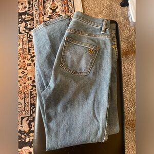 Tory Burch light wash bootleg jeans